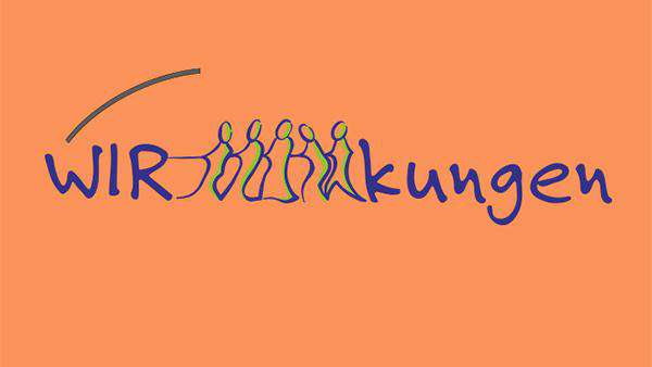 Symbolgrafik mit stilisierten Personen wir, zusammenhalt, gemeinschaft, team, menschenkette, vielfalt, zusammenarbeit