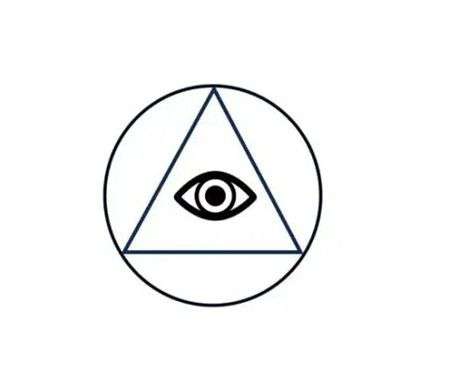 Auge im Dreieck, Geheimnissymbol,    Mystisches Auge im Dreieck
