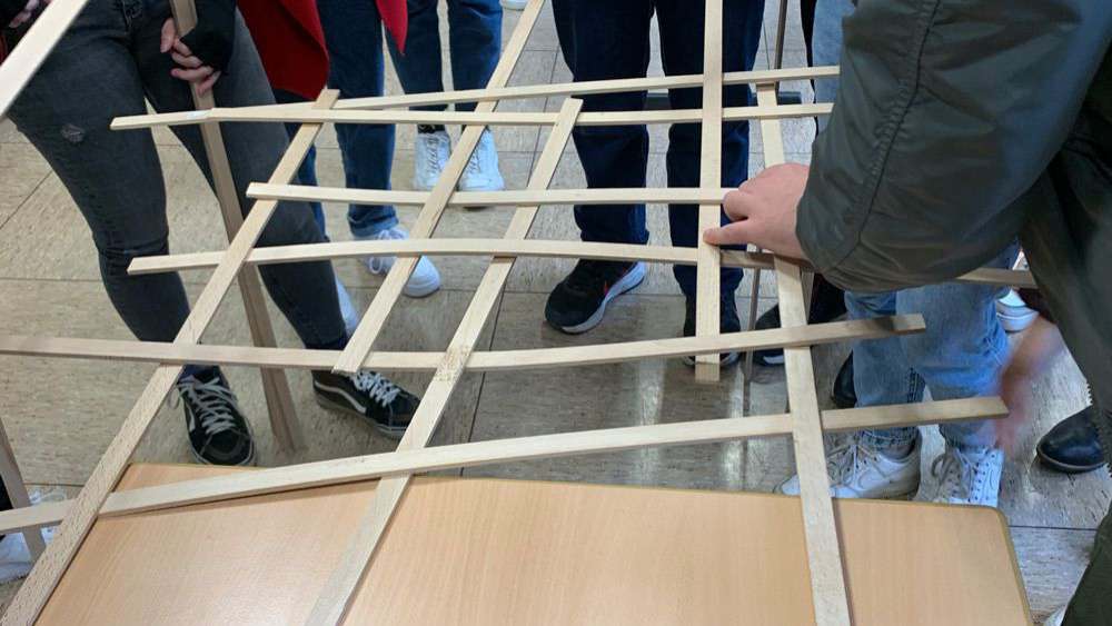 Holzklötze beim pädagoischen Tag