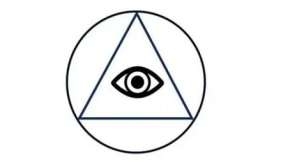 Mystisches Auge im Dreieck – Symbol für Verschwörungstheorie Auge im Dreieck, Geheimnissymbol, Dreieckssymbol, Verschwörungssymbol